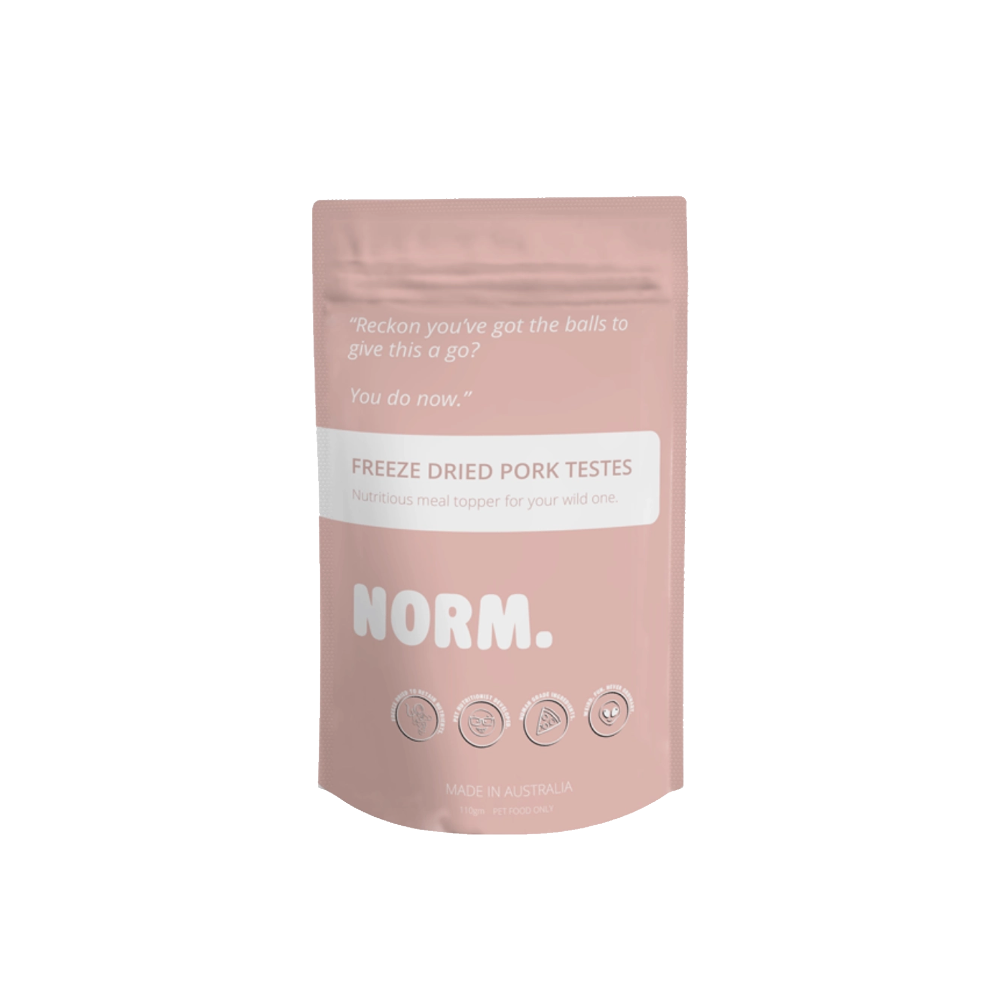 norm topping freeze dried pork testes