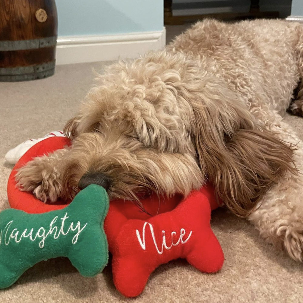 peluche de flair botte de noel naughty or nice