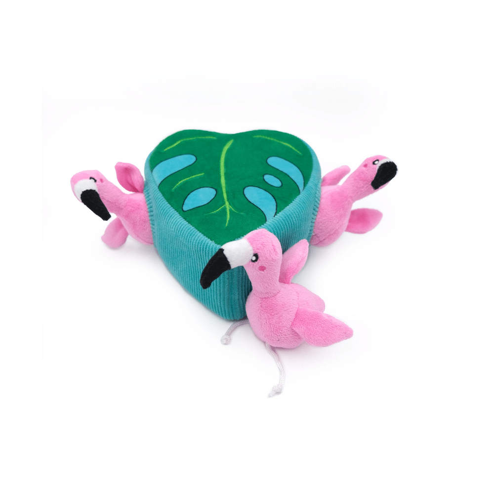 peluche de flair pour chien flamant rose