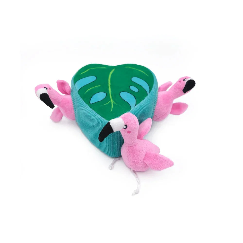 peluche de flair pour chien flamant rose