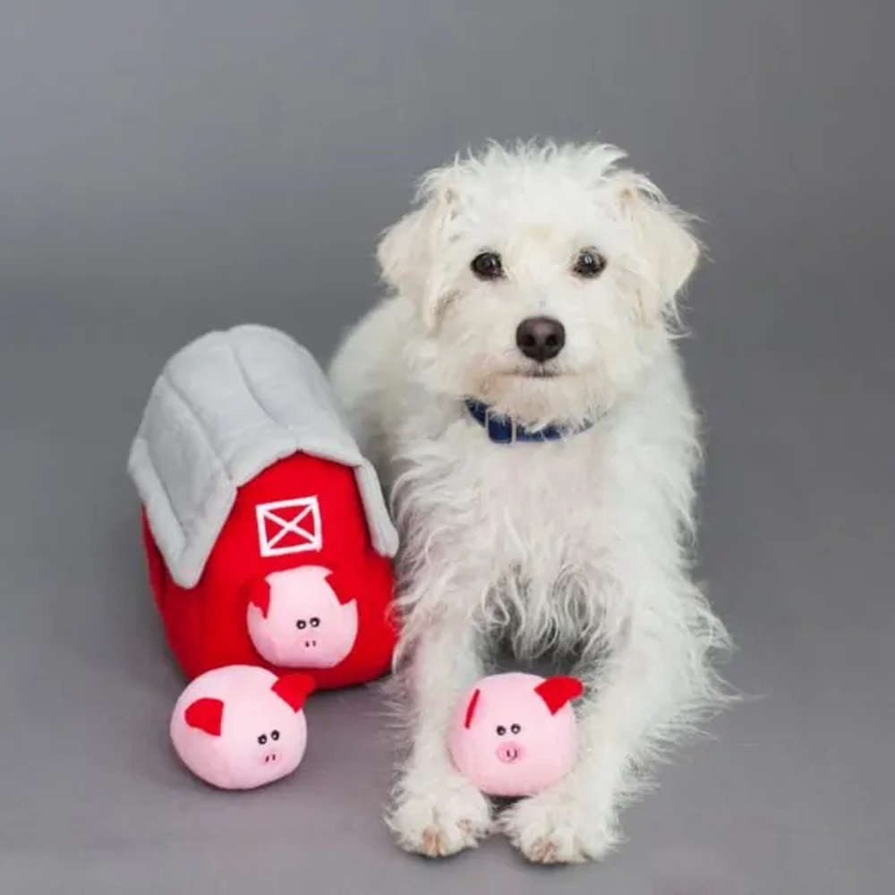 peluche chien trois petits cochons