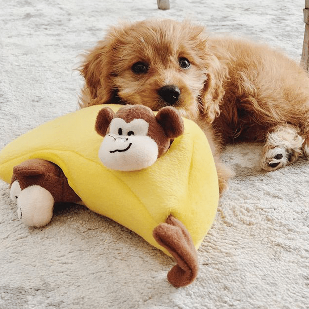 peluche de flair banane zippy paws