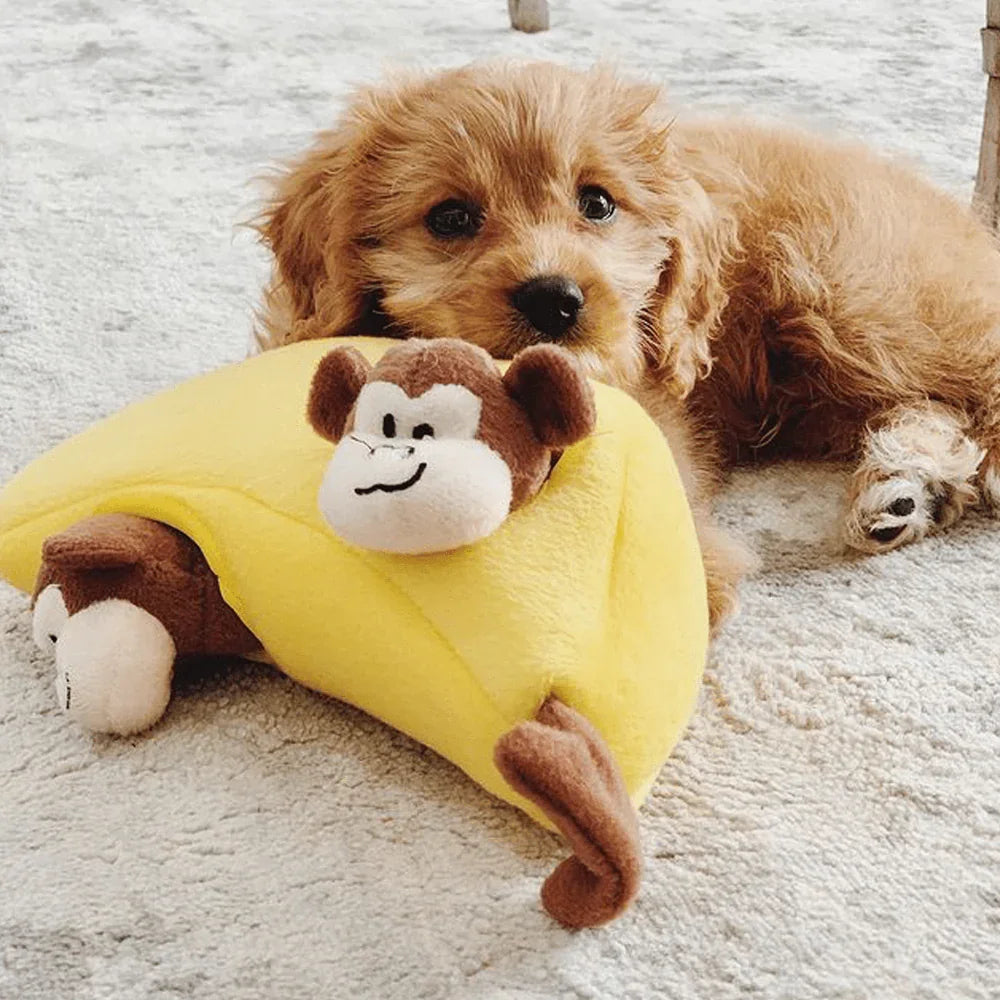 peluche de flair banane zippy paws
