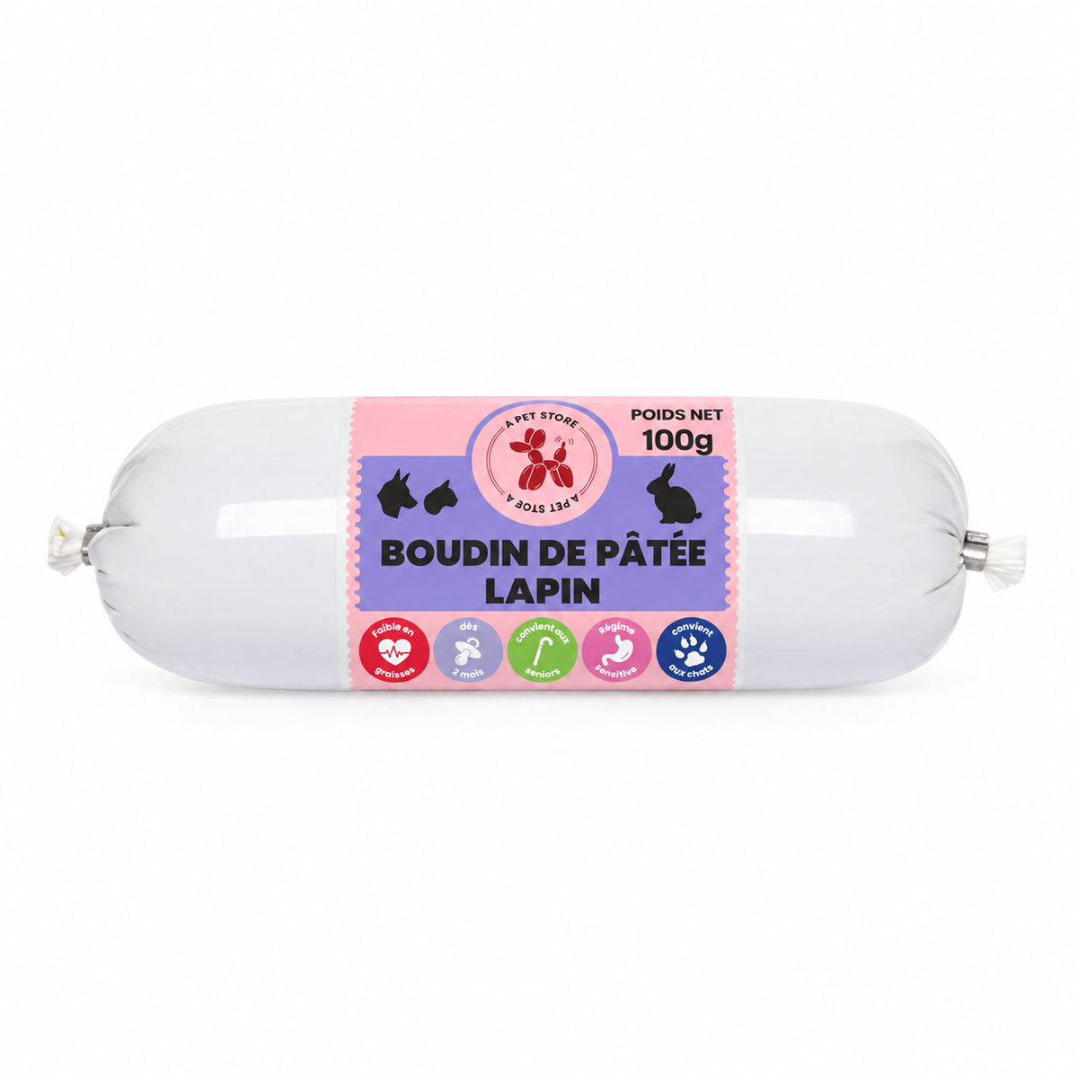 Boudin de pâtée lapin 100g – Fin de série – Les Disgracieux®