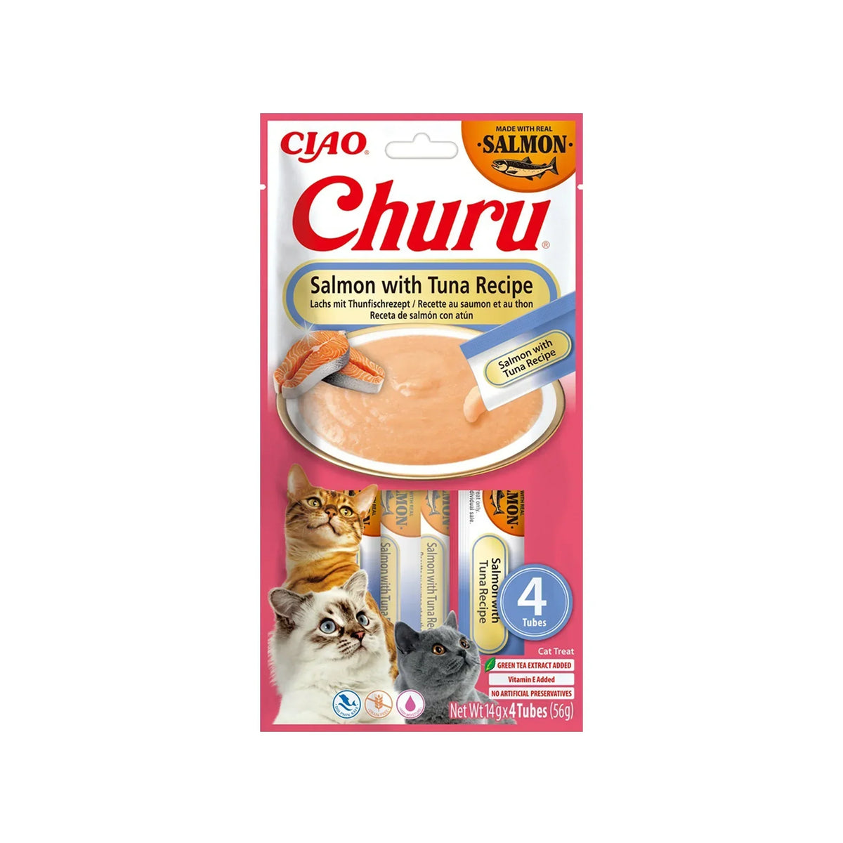 Churu Saumon & Thon – Sticks crémeux pour chat