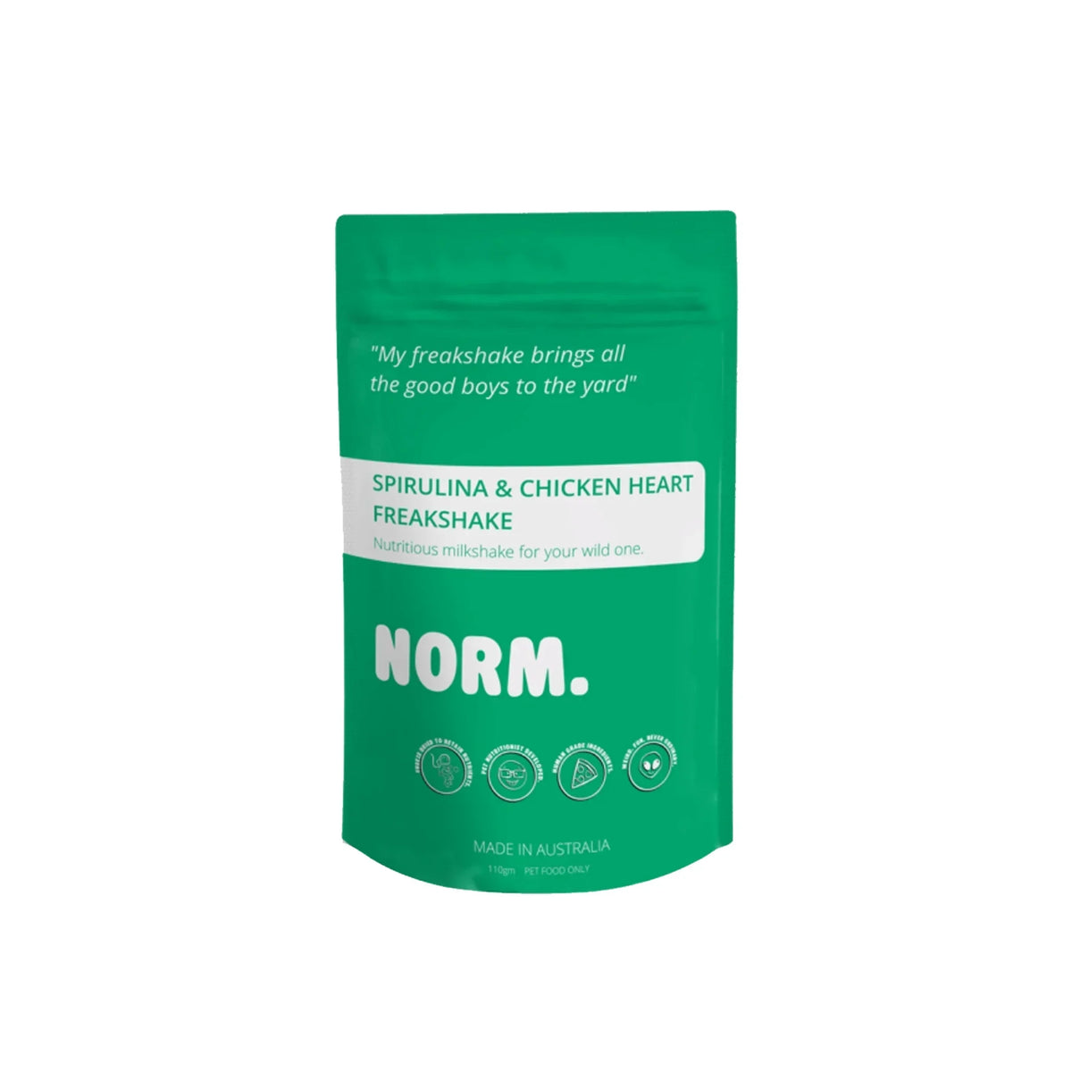 norm spirulina chicken heart freakshake