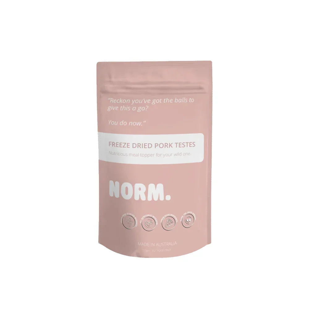 norm topping freeze dried pork testes
