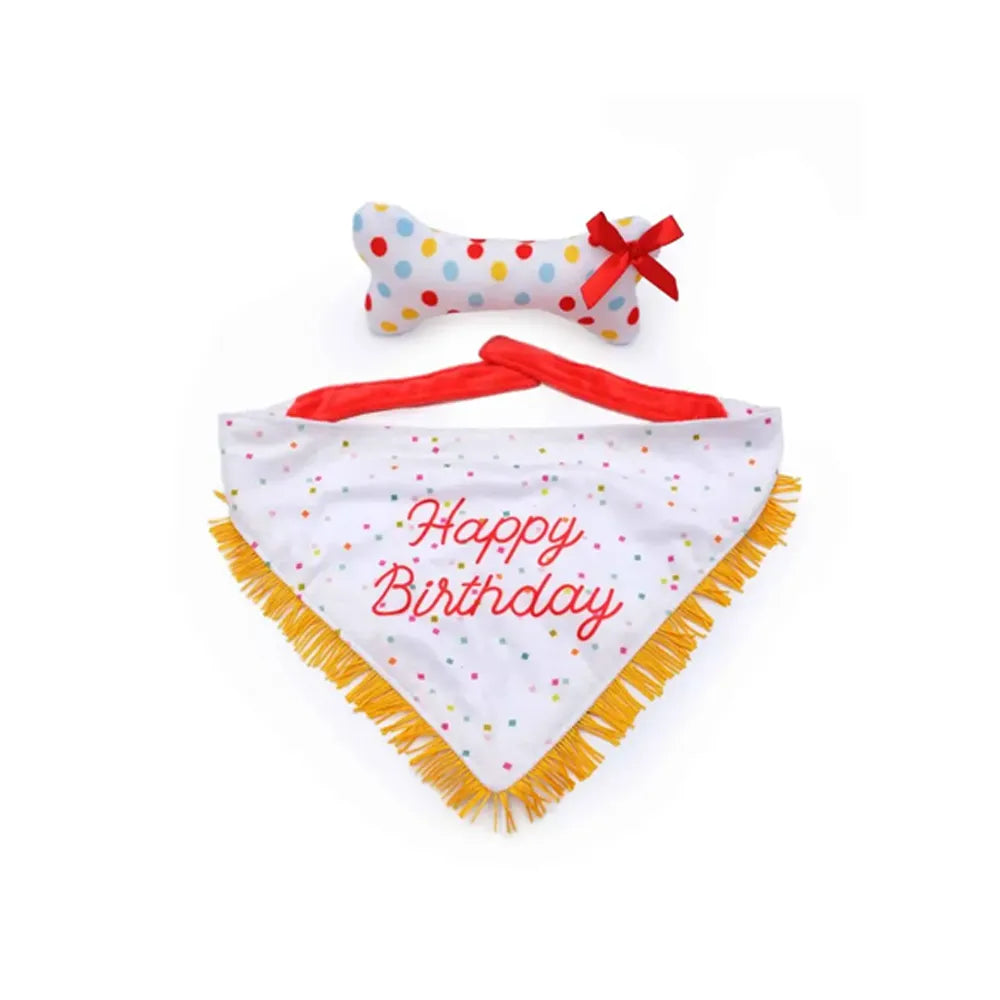 Bandana et os couineur d'anniversaire pour chien – ZippyPaws