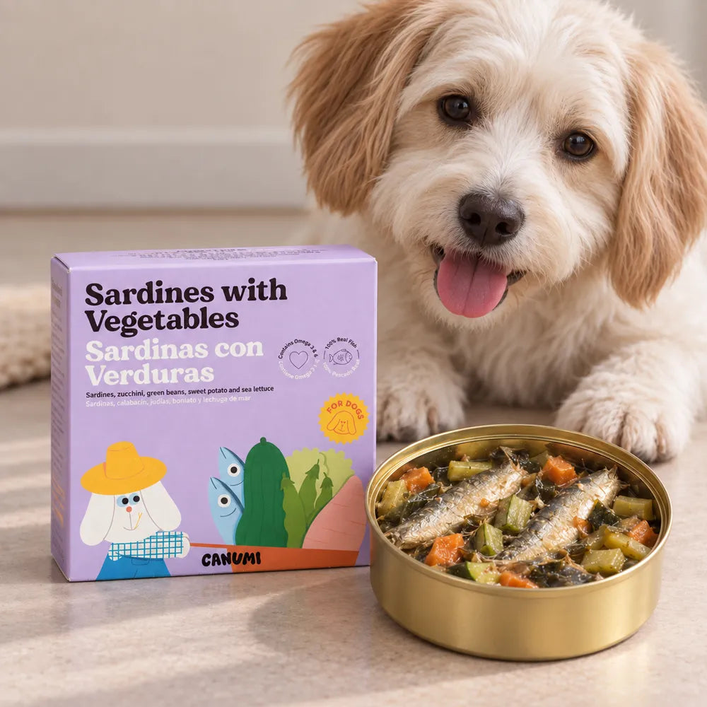 Sardines aux légumes – Topping pour chien en conserve – Canumi