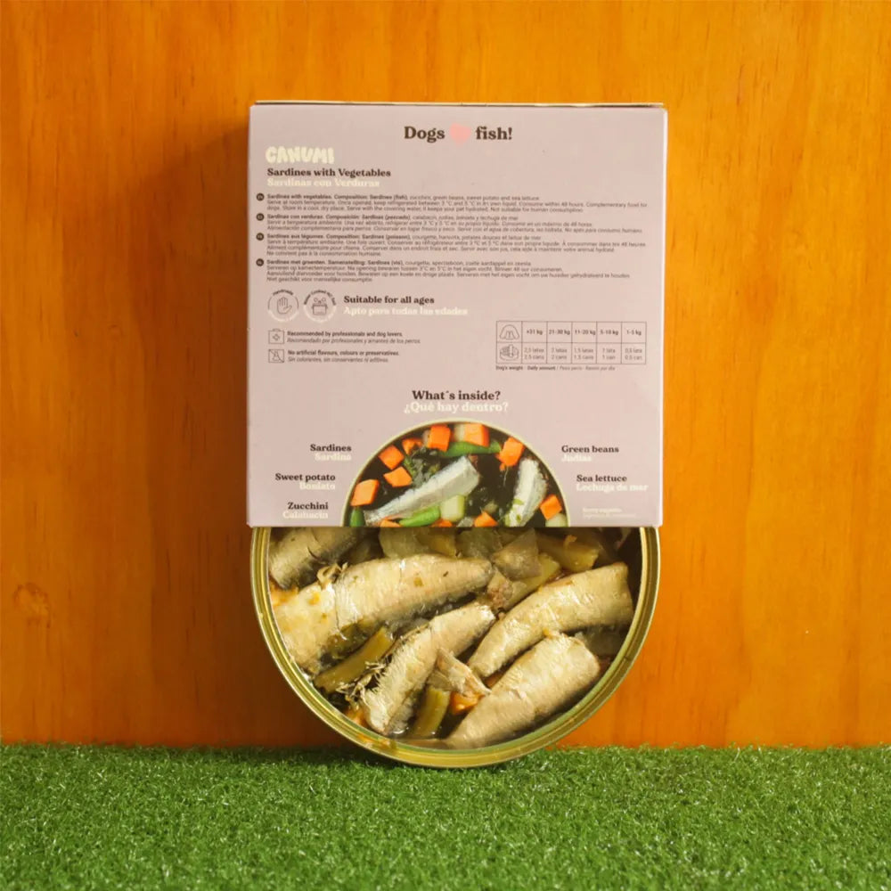 Sardines aux légumes – Topping pour chien en conserve – Canumi