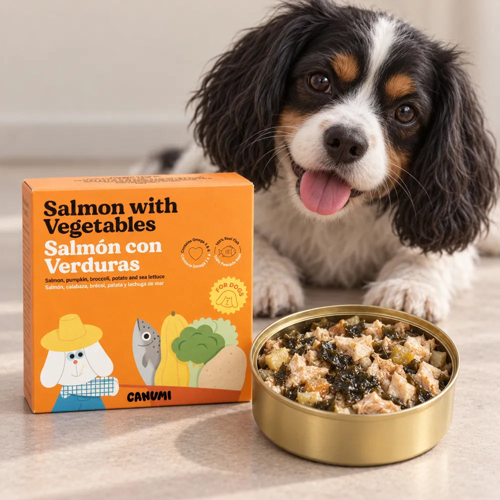 Saumon aux légumes – Topping pour chien en conserve – Canumi