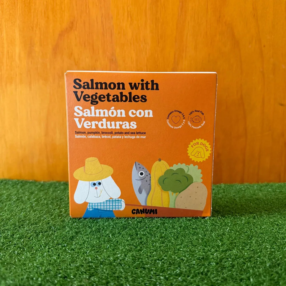 Saumon aux légumes – Topping pour chien en conserve – Canumi