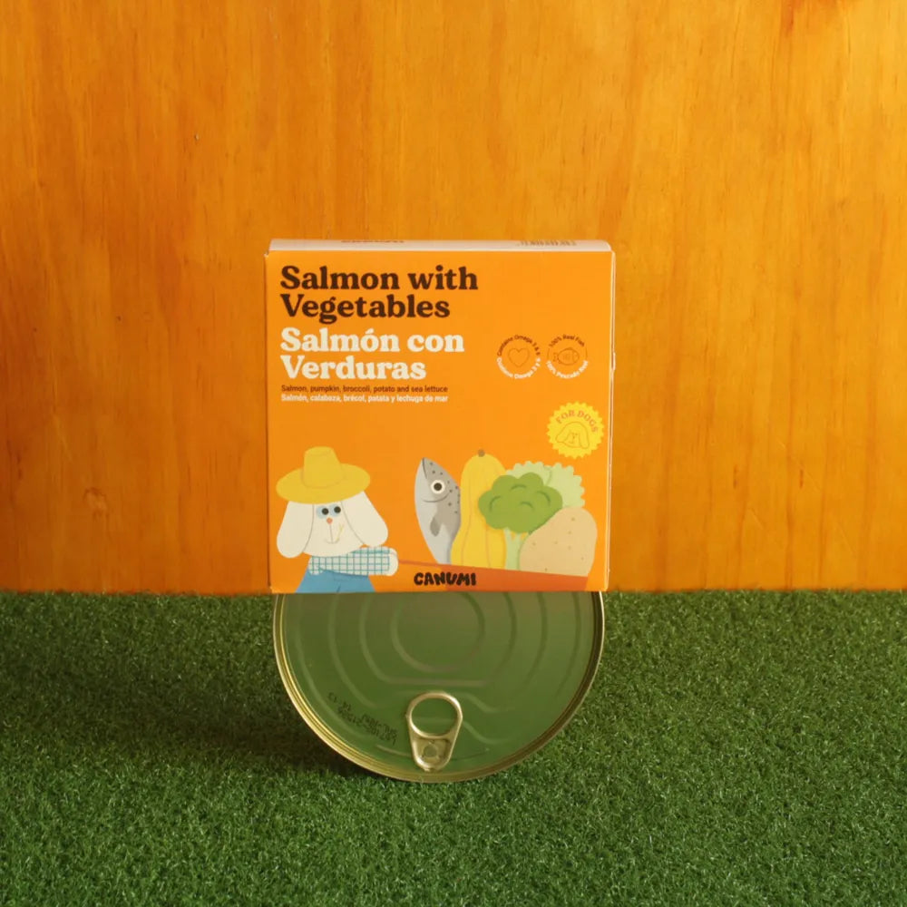 Saumon aux légumes – Topping pour chien en conserve – Canumi