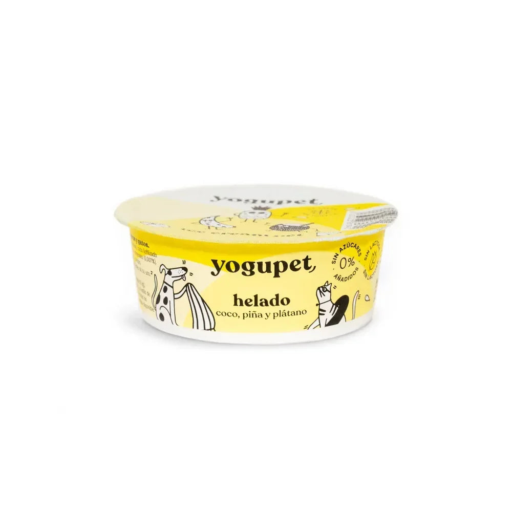 Crème à glacer pasteurisées sans lactose pour chiens et chats 🍦🍉🍓🍏🍐🥝🥥🍍🍌 – Yogupet – 110g