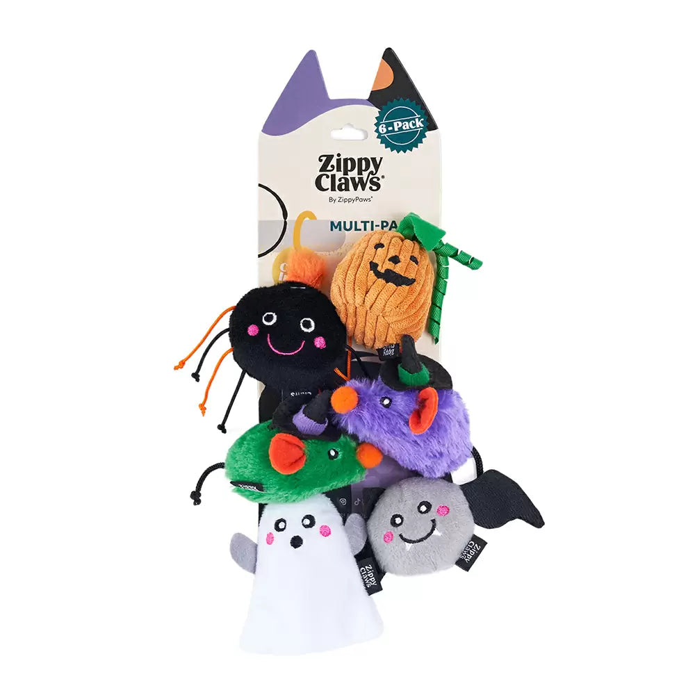 Peluches Créatures Hantées – Lot de 6 jouets pour chat – ZippyClaws® Halloween
