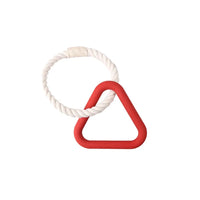 Jouet triangle en caoutchouc naturel et corde pour chien