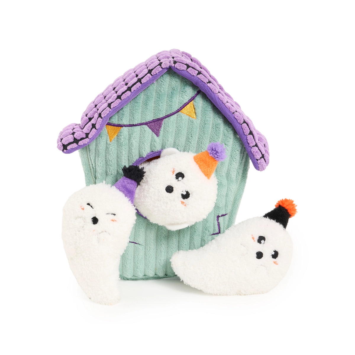 Peluche de flair Maison Hantée – Jouet d'occupation pour chien – ZippyPaws® Burrow™ Halloween