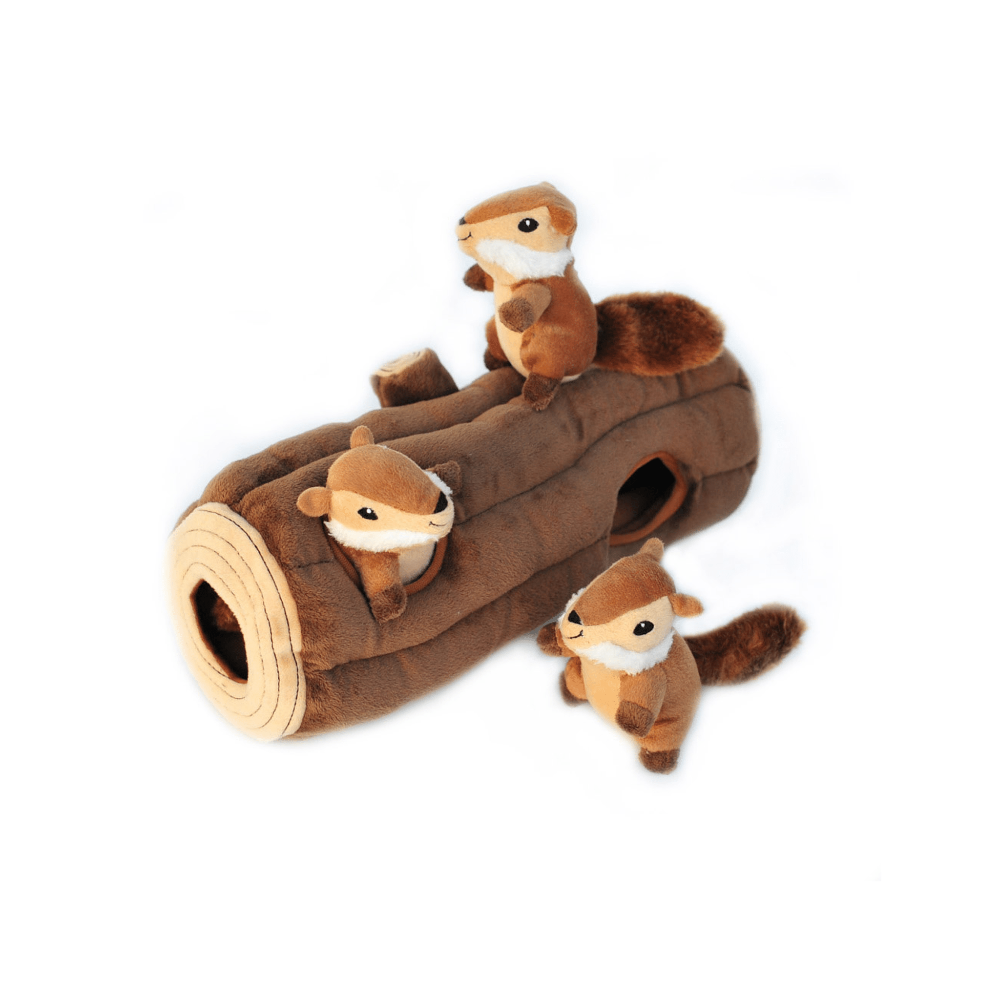 Peluche de flair XXL Buche et tamias Jouet d occupation pour chien ZippyPaws Burrow Chipmunks Log