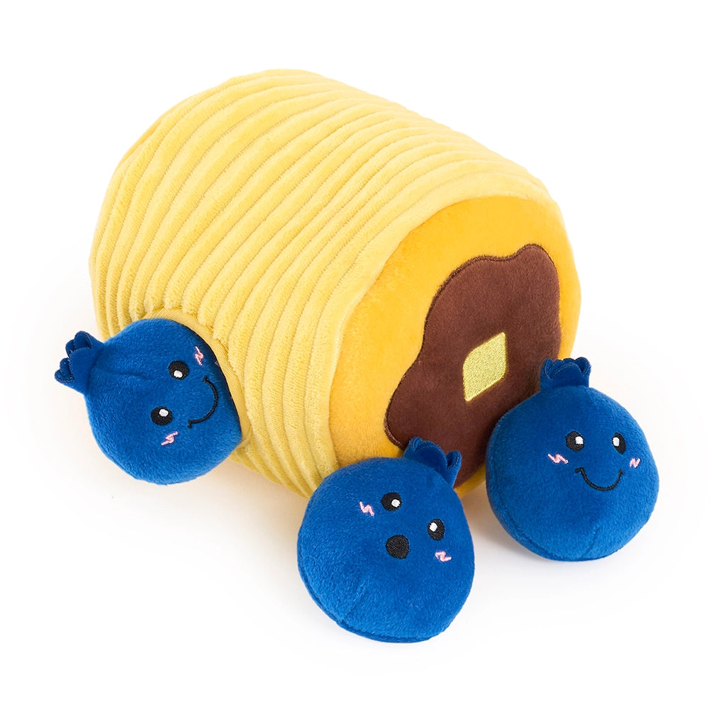 Peluche de flair Pancakes aux Myrtilles – Jouet d'occupation pour chien – ZippyPaws® Burrow™