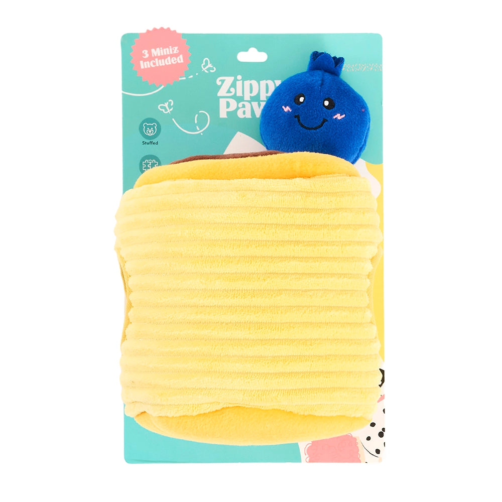 Peluche de flair Pancakes aux Myrtilles – Jouet d'occupation pour chien – ZippyPaws® Burrow™