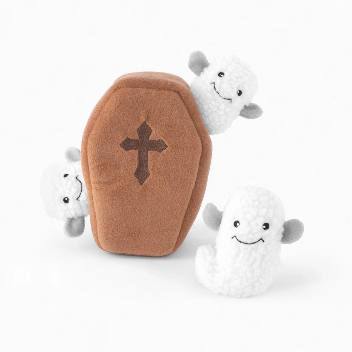 Peluche de flair Cercueil et Fantômes – Jouet d'occupation pour chien – ZippyPaws® Burrow™ Halloween
