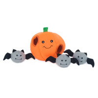Peluche de flair Citrouille et Chauves-souris – Jouet d'occupation pour chien – ZippyPaws® Burrow™