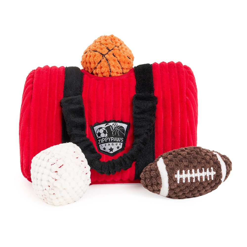 Peluche de flair Sac de Sport – Jouet d'occupation pour chien – ZippyPaws® Burrow™