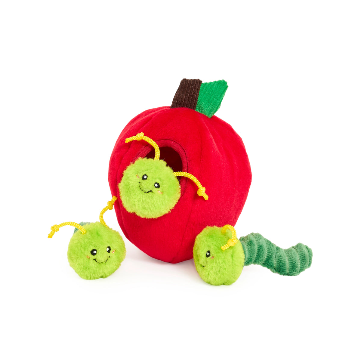 Peluche de flair Pomme et Vers – Jouet d'occupation pour chien – ZippyPaws® Burrow™