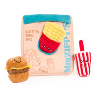 Peluche de flair Menu Fast-Food – Jouet d'occupation pour chien – ZippyPaws® Burrow™