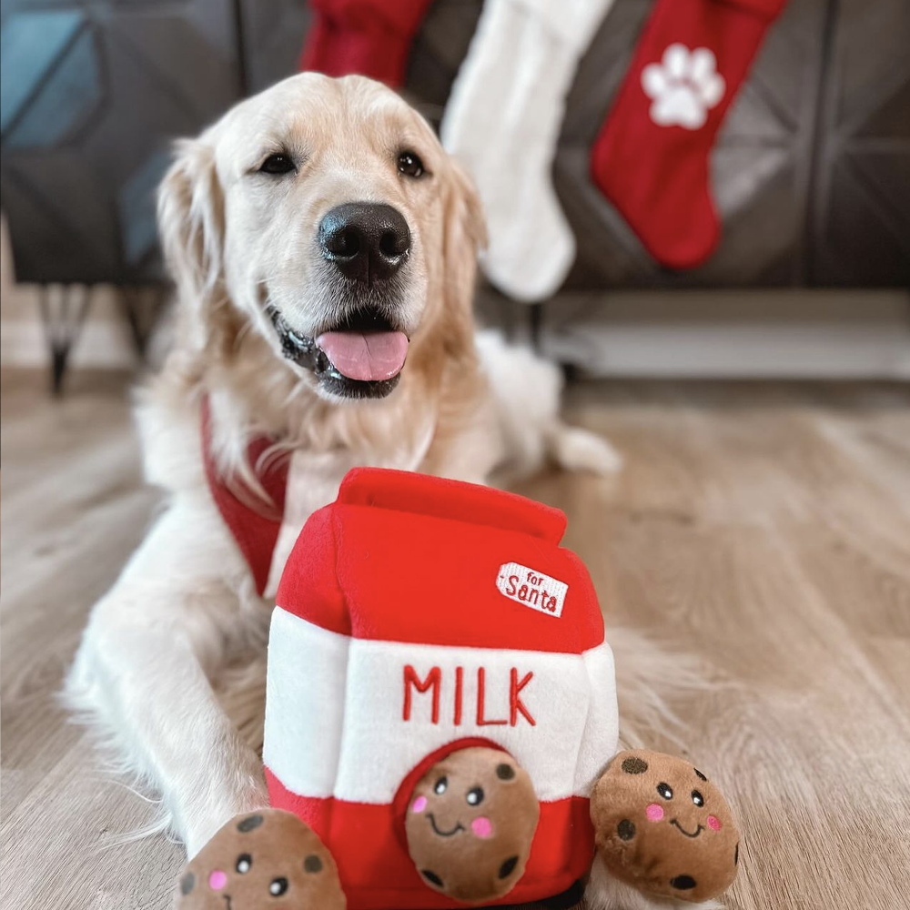 peluche de flair de noel pour chien milk and cookies