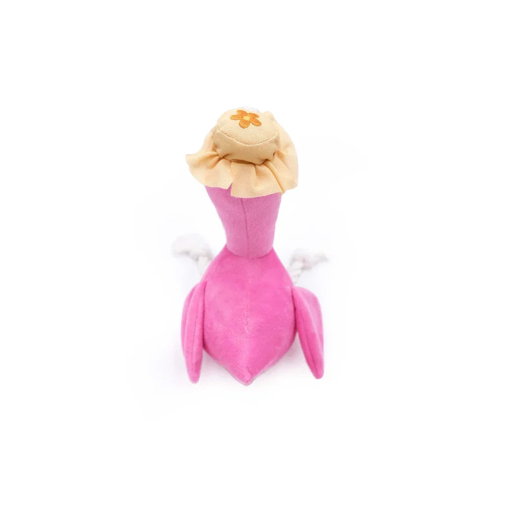 peluche zippypaws playful pal freya le flamant rose