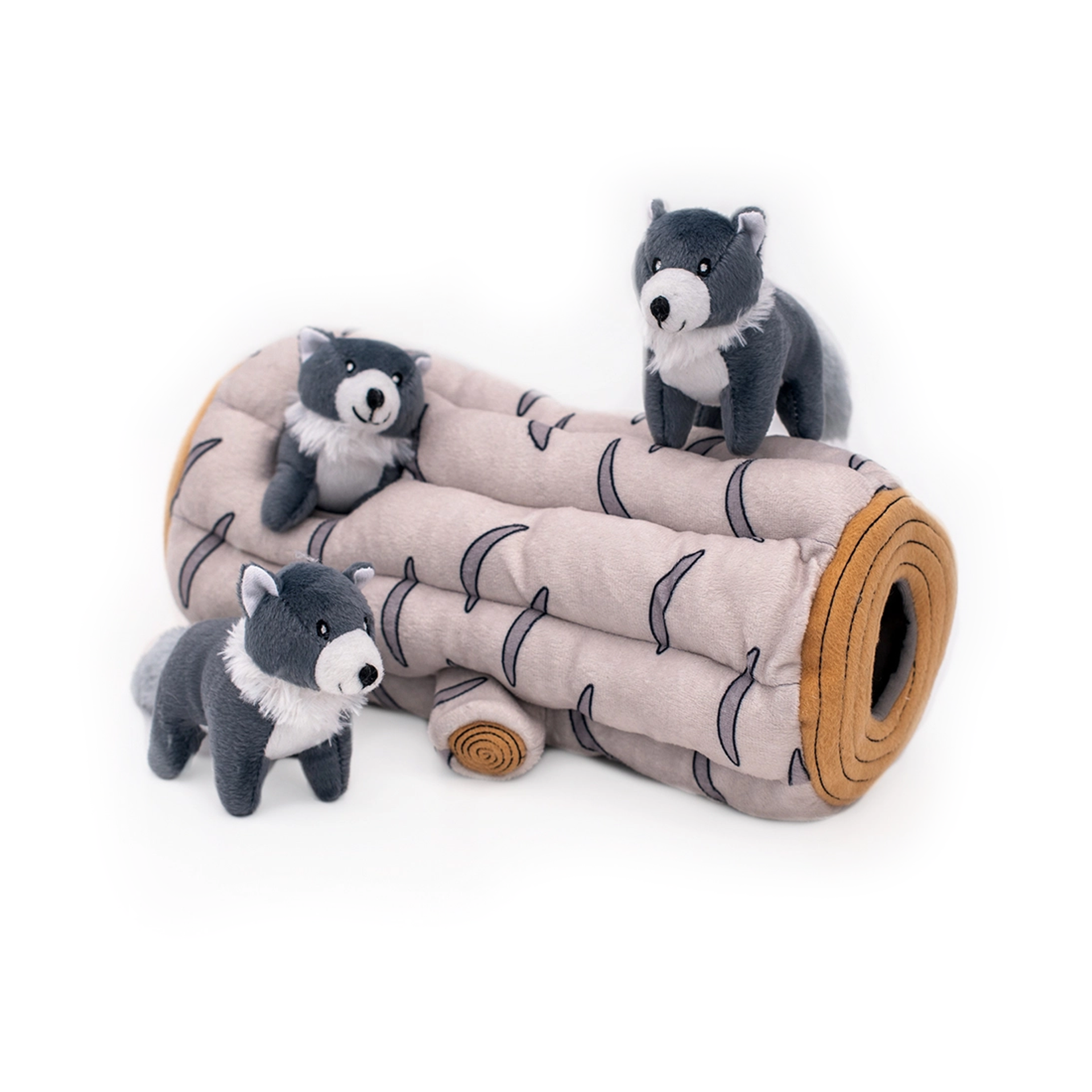 Peluche de flair XXL Bûche et Loup Arctique 🪵🐺 Jouet d'occupation pour  chien – ZippyPaws® Burrow™ Arctic Wolf