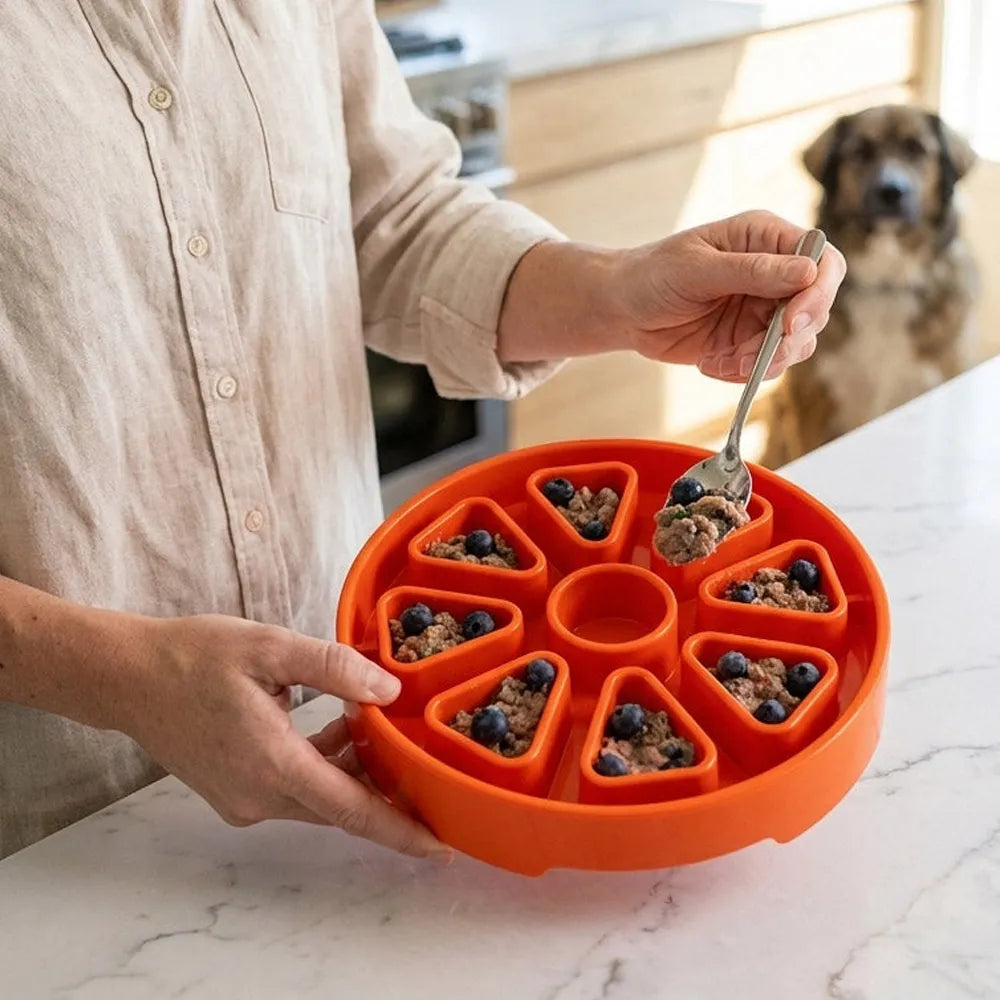 Plateau d'enrichissement anti-glouton souple Citrus Softie – Shallow eTray pour chien – Sodapup