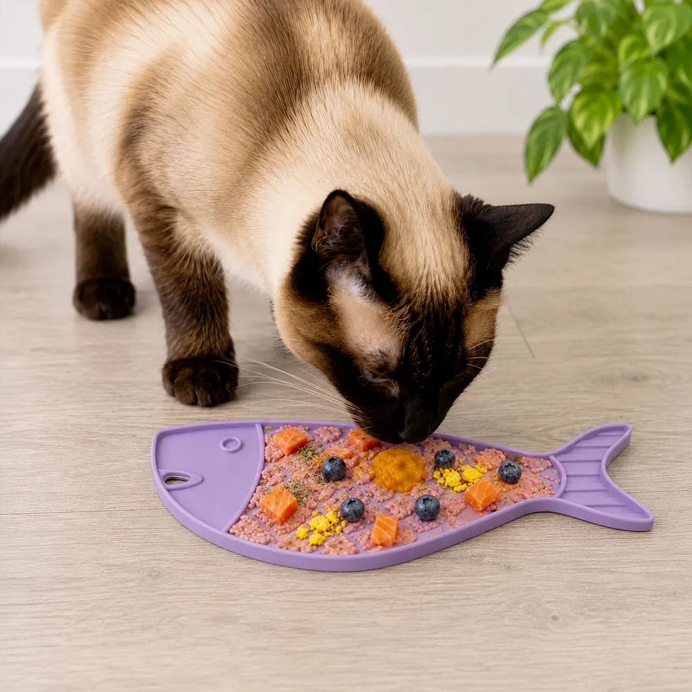 Tapis de léchage Poisson Rouge – eMat mini pour chat – Sodapup®