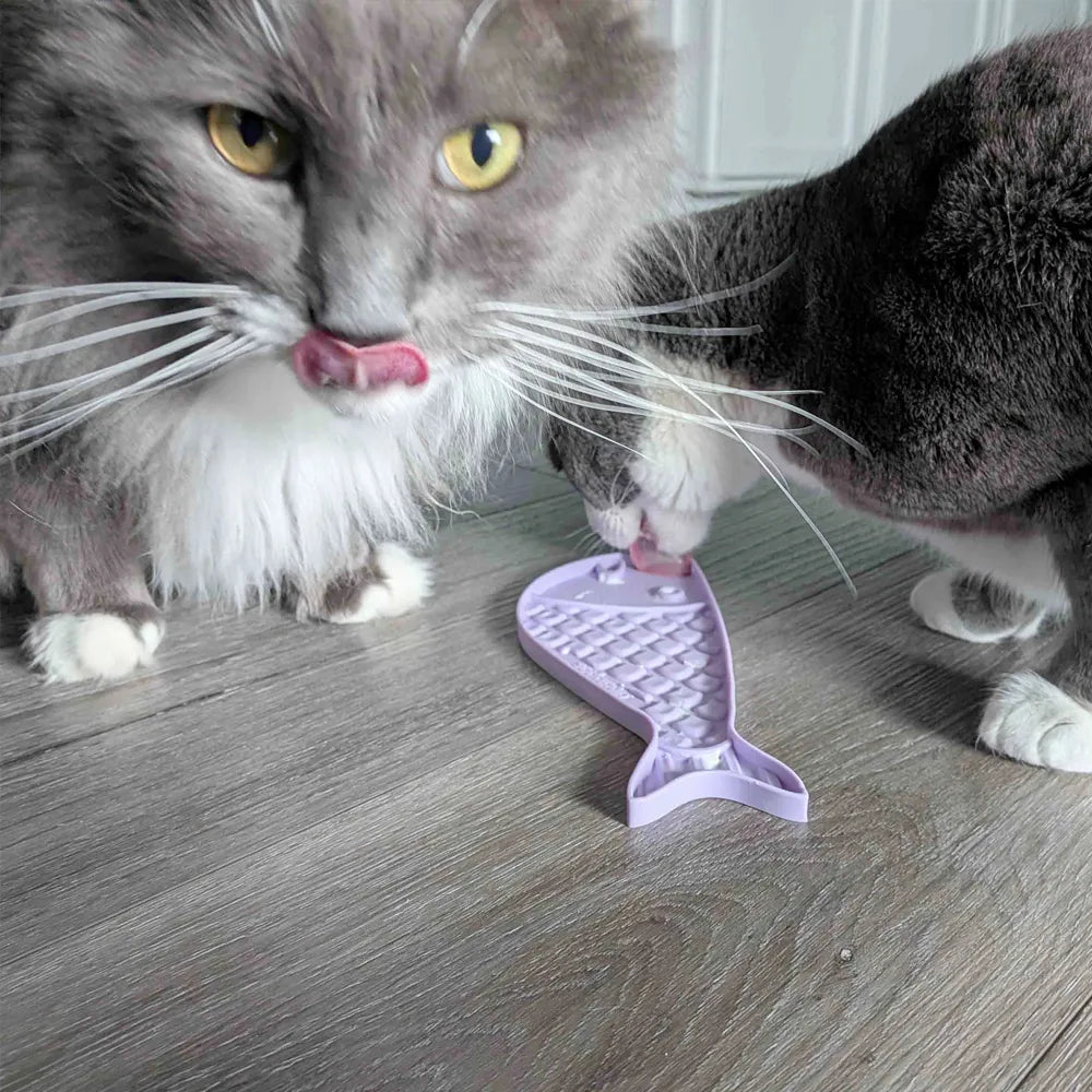 Tapis de léchage Poisson Rouge – eMat mini pour chat – Sodapup®