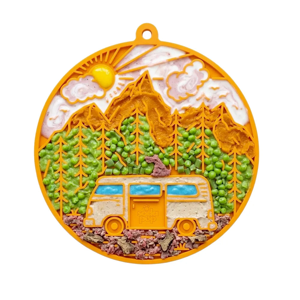 Tapis de léchage Van de Camping – eMat à ventouses pour chien – Sodapup®