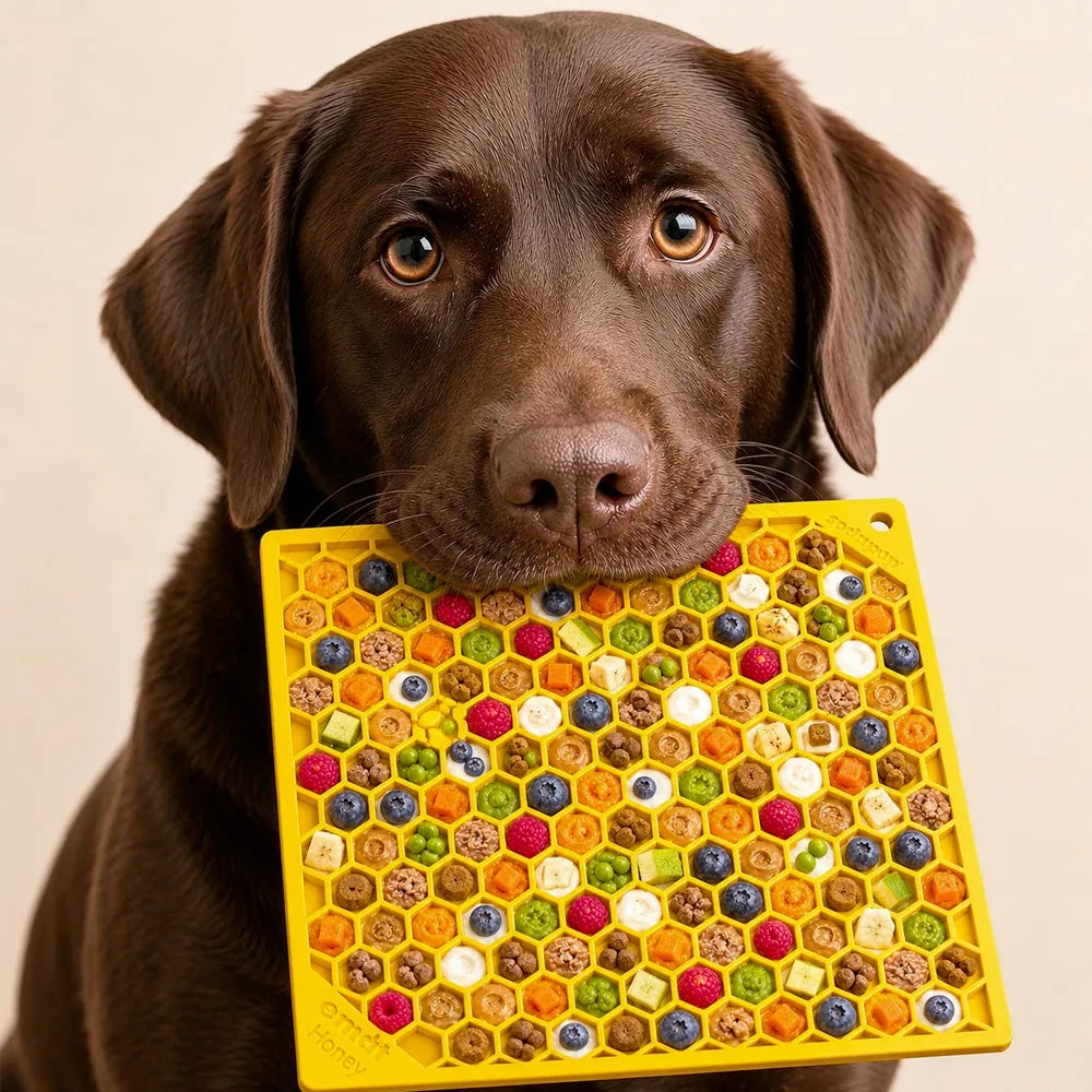 Tapis de léchage Nid d'Abeille – eMat pour chien et chat – Sodapup®