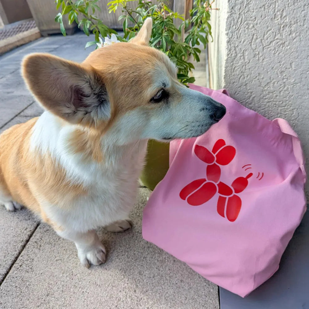 Tote bag A PET STORE – Sac en toile zippé rose avec poche intérieure