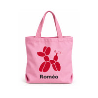 Tote bag A PET STORE – Sac en toile zippé rose avec poche intérieure